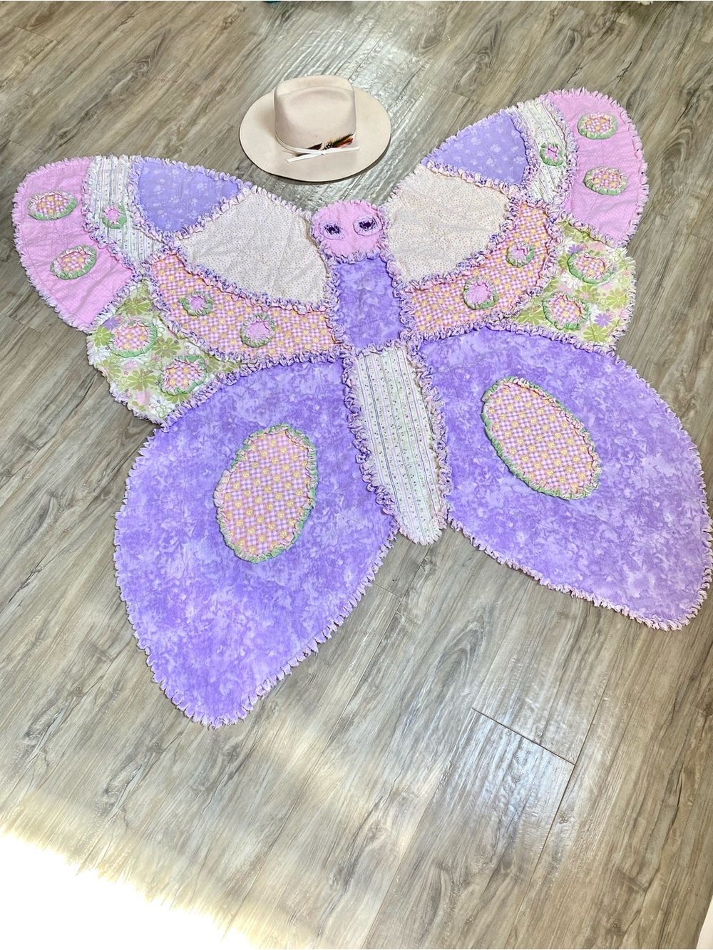Artisan butterfly patchwork room accent  for babies/nursery/toddler girl room